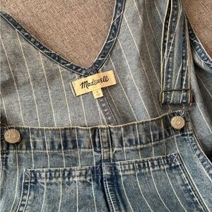Madewell Denim Pinstripe Shortalls